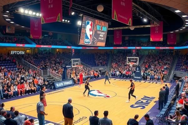 录像中的NBA赛场，重温比赛的精彩瞬间